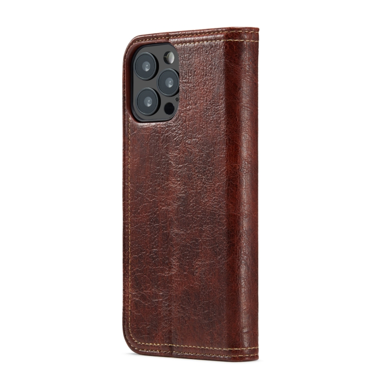 For iPhone 13 Pro Vintage Bark Texture Wallet Leather Phone Case (Brown)