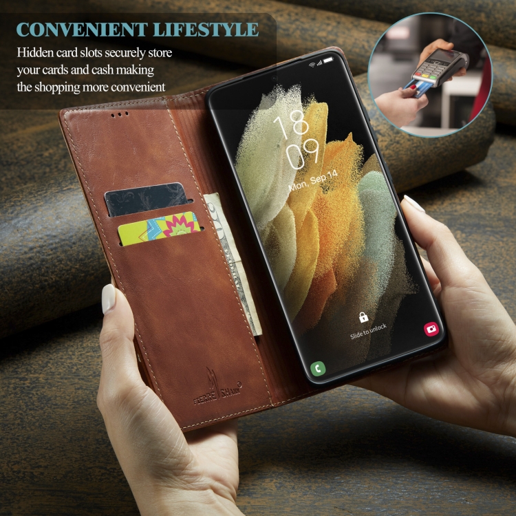 For Samsung Galaxy S21+ 5G Vintage Bark Texture Wallet Leather Phone Case(Brown) For Samsung Galaxy S21+ 5G Vintage Bark Texture Wallet Leather Phone Case(Brown)