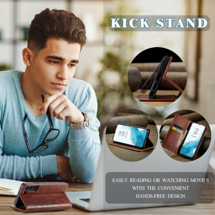For Samsung Galaxy S22 5G Vintage Bark Texture Wallet Leather Phone Case(Brown) For Samsung Galaxy S22 5G Vintage Bark Texture Wallet Leather Phone Case(Brown)