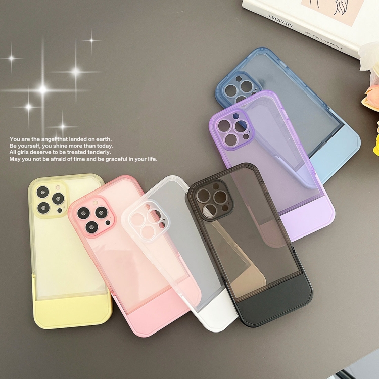 TPU + PC Stool Holder Phone Case For iPhone 12(Blue) TPU + PC Stool Holder Phone Case For iPhone 12(Blue)