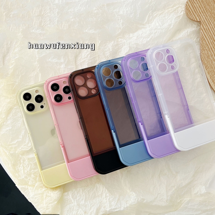 TPU + PC Stool Holder Phone Case For iPhone 12(Blue) TPU + PC Stool Holder Phone Case For iPhone 12(Blue)