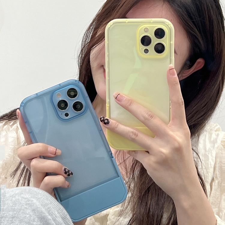 TPU + PC Stool Holder Phone Case For iPhone 12(Blue) TPU + PC Stool Holder Phone Case For iPhone 12(Blue)