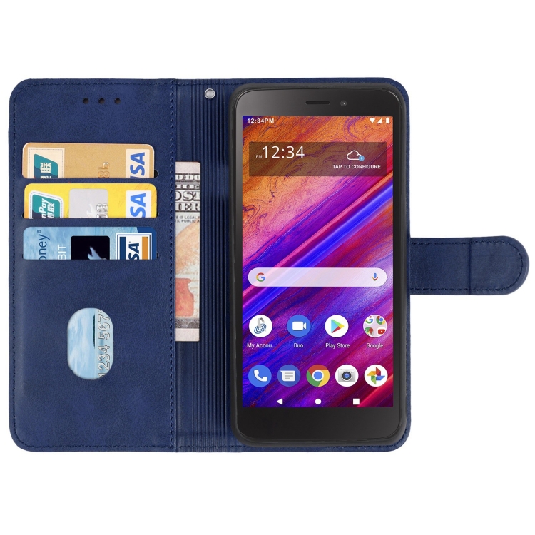 For BLU View 1 Leather Phone Case Blue