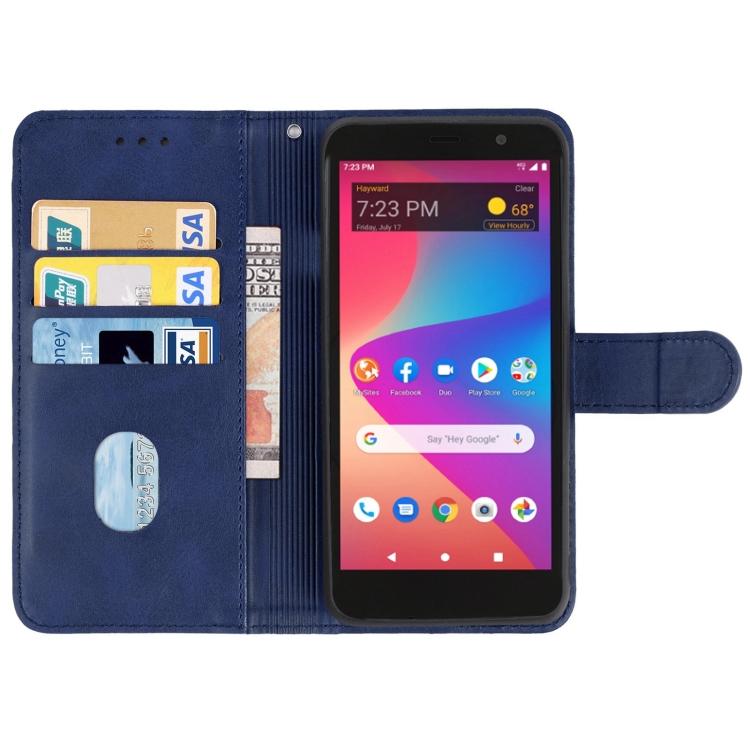 For BLU View 2 B130DL Leather Phone Case Blue