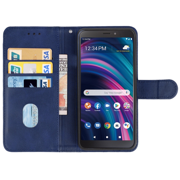 For BLU View 3 B140DL Leather Phone Case Blue