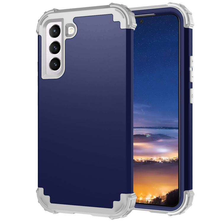 For Samsung Galaxy S22 5G PC + Silicone Phone Case(Navy Blue+Grey) For Samsung Galaxy S22 5G PC + Silicone Phone Case(Navy Blue+Grey)