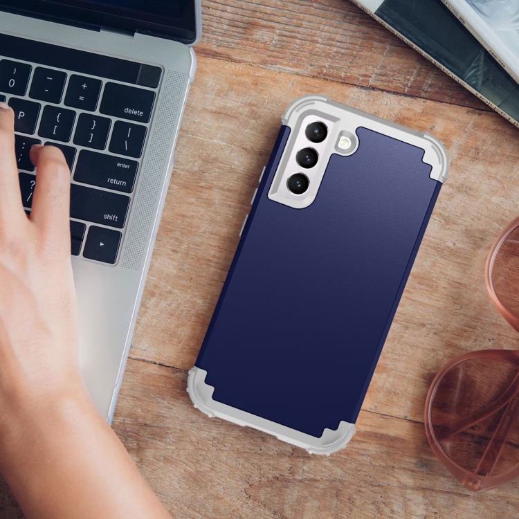 For Samsung Galaxy S22 5G PC + Silicone Phone Case(Navy Blue+Grey) For Samsung Galaxy S22 5G PC + Silicone Phone Case(Navy Blue+Grey)