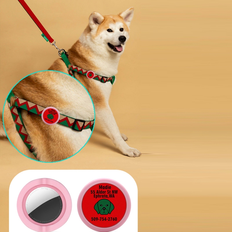 Dog Collar Shockproof Protective Case For AirTag(Pink) Dog Collar Shockproof Protective Case For AirTag(Pink)