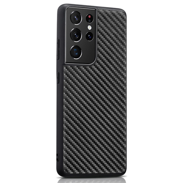 For Samsung Galaxy S21 Ultra 5G Carbon Fiber Cowhide Leather Phone Case(Black) For Samsung Galaxy S21 Ultra 5G Carbon Fiber Cowhide Leather Phone Case(Black)
