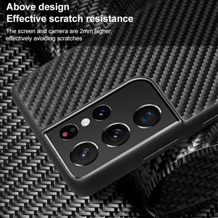 For Samsung Galaxy S21 Ultra 5G Carbon Fiber Cowhide Leather Phone Case(Black) For Samsung Galaxy S21 Ultra 5G Carbon Fiber Cowhide Leather Phone Case(Black)