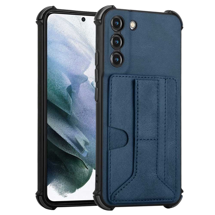 For Samsung Galaxy S22 5G Dream Holder Card Bag Shockproof Phone Case(Blue) For Samsung Galaxy S22 5G Dream Holder Card Bag Shockproof Phone Case(Blue)