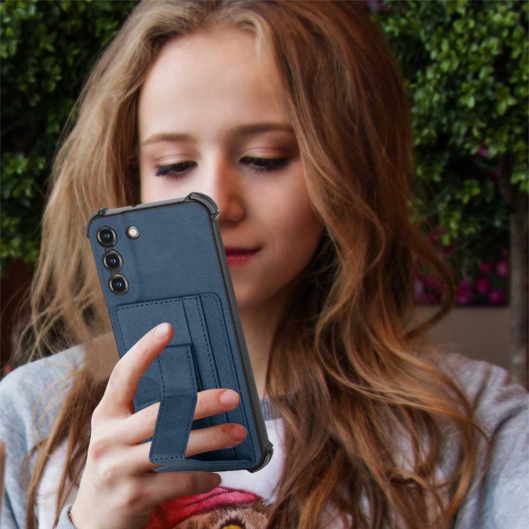 For Samsung Galaxy S22 5G Dream Holder Card Bag Shockproof Phone Case(Blue) For Samsung Galaxy S22 5G Dream Holder Card Bag Shockproof Phone Case(Blue)