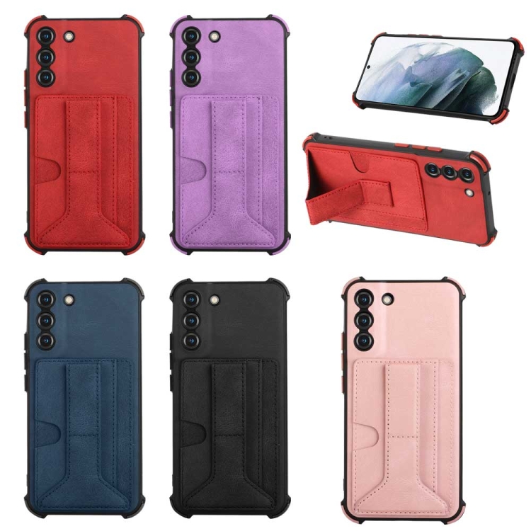 For Samsung Galaxy S22 5G Dream Holder Card Bag Shockproof Phone Case(Blue) For Samsung Galaxy S22 5G Dream Holder Card Bag Shockproof Phone Case(Blue)