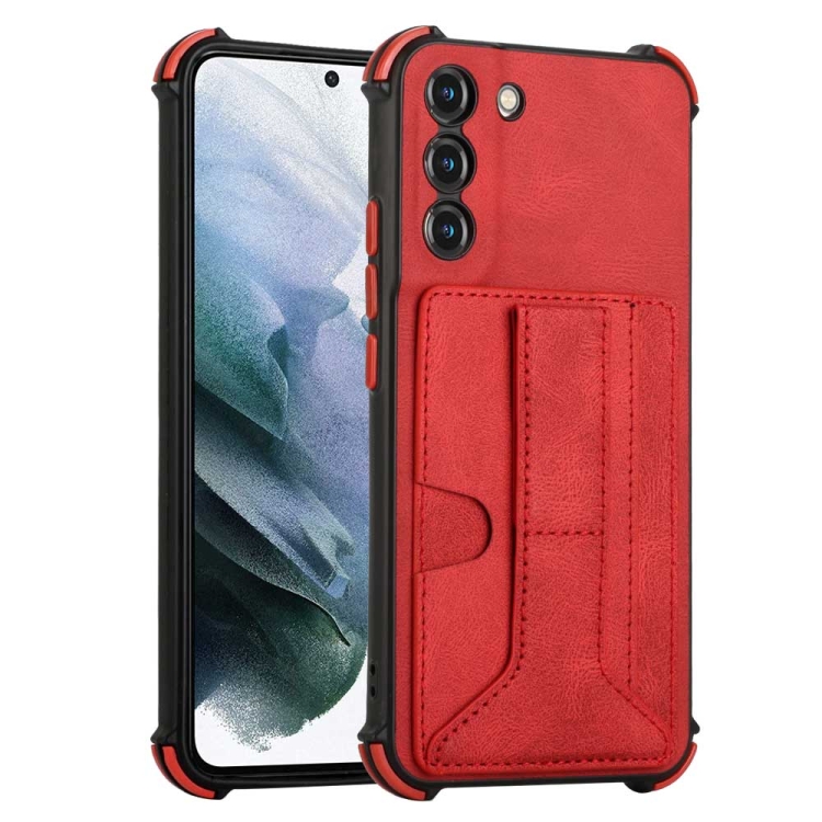 For Samsung Galaxy S22+ 5G Dream Holder Card Bag Shockproof Phone Case(Red) For Samsung Galaxy S22+ 5G Dream Holder Card Bag Shockproof Phone Case(Red)