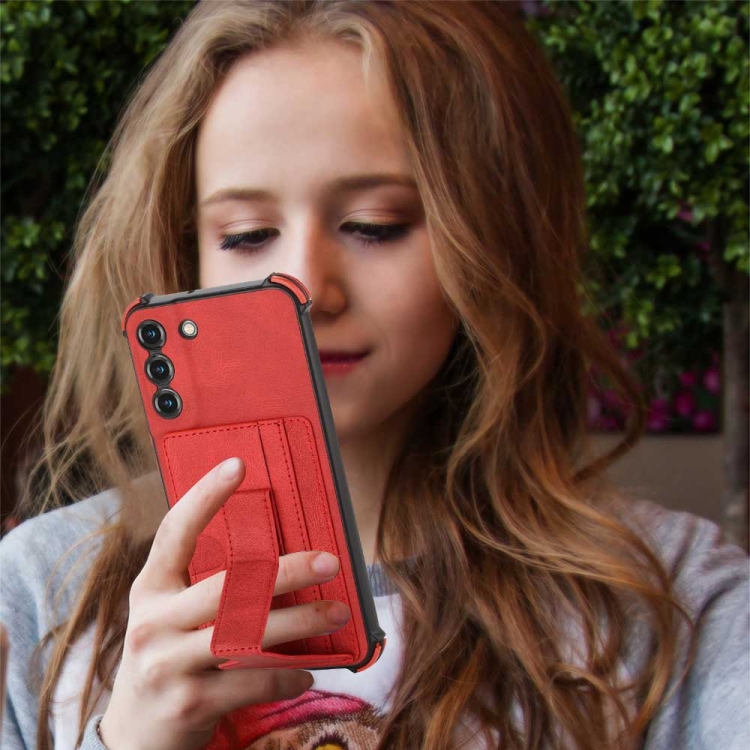 For Samsung Galaxy S22+ 5G Dream Holder Card Bag Shockproof Phone Case(Red) For Samsung Galaxy S22+ 5G Dream Holder Card Bag Shockproof Phone Case(Red)