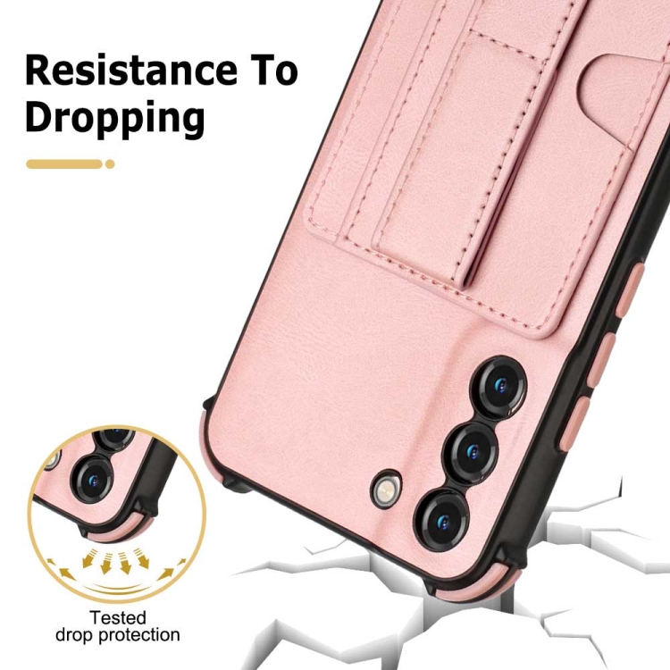 For Samsung Galaxy S22+ 5G Dream Holder Card Bag Shockproof Phone Case(Red) For Samsung Galaxy S22+ 5G Dream Holder Card Bag Shockproof Phone Case(Red)