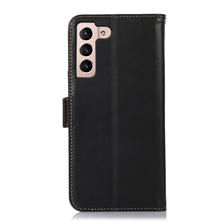For Samsung Galaxy S22 5G Crazy Horse Top Layer Cowhide Leather Phone Case(Black) For Samsung Galaxy S22 5G Crazy Horse Top Layer Cowhide Leather Phone Case(Black)