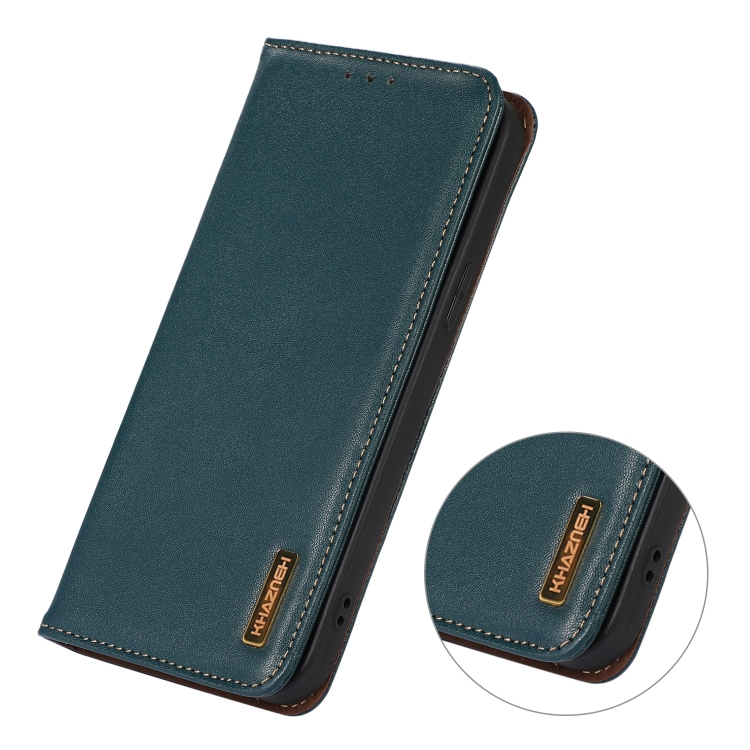 For Samsung Galaxy S22 5G KHAZNEH Nappa Top Layer Cowhide Leather Phone Case(Green) For Samsung Galaxy S22 5G KHAZNEH Nappa Top Layer Cowhide Leather Phone Case(Green)