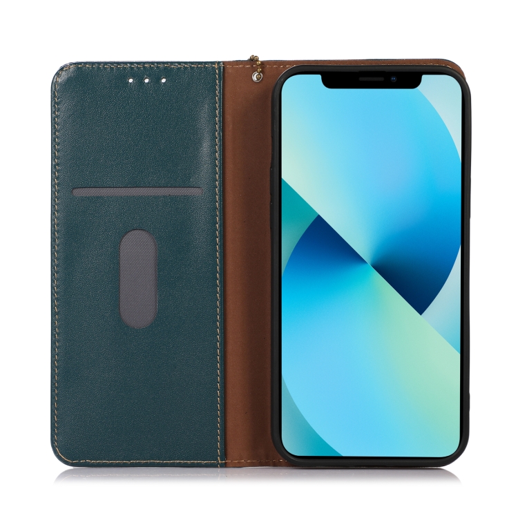 For Samsung Galaxy S22 5G KHAZNEH Nappa Top Layer Cowhide Leather Phone Case(Green) For Samsung Galaxy S22 5G KHAZNEH Nappa Top Layer Cowhide Leather Phone Case(Green)