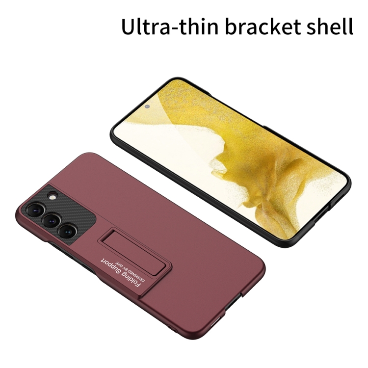 For Samsung Galaxy S22 5G GKK Ultra-thin Shockproof Phone Case with Holder(Silver) For Samsung Galaxy S22 5G GKK Ultra-thin Shockproof Phone Case with Holder(Silver)