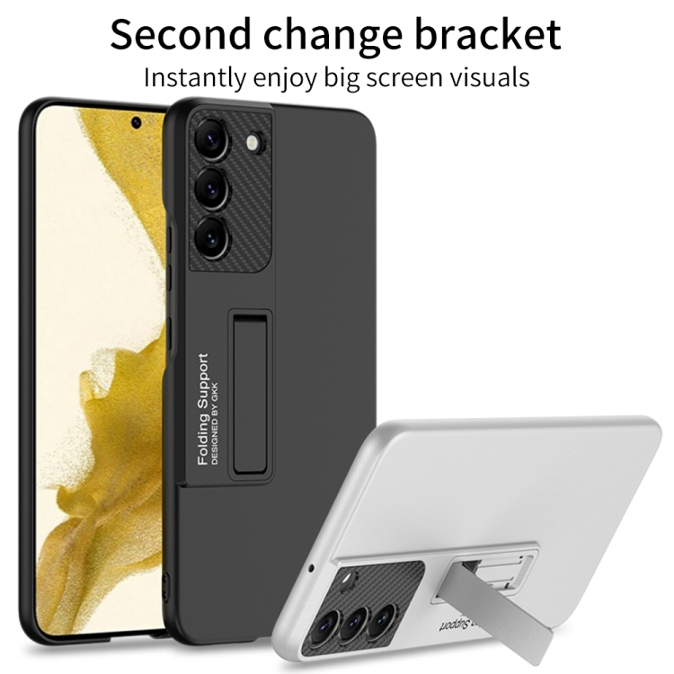 For Samsung Galaxy S22 5G GKK Ultra-thin Shockproof Phone Case with Holder(Silver) For Samsung Galaxy S22 5G GKK Ultra-thin Shockproof Phone Case with Holder(Silver)