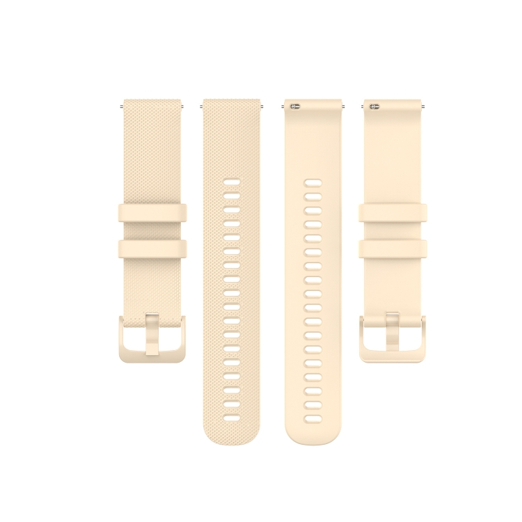 For Garmin Vivoactive 4S Small Plaid Silicone Watch Band(Beige)