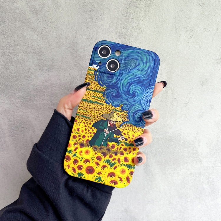 Oil Painting TPU Phone Case For iPhone 12(Sunflower) Oil Painting TPU Phone Case For iPhone 12(Sunflower)