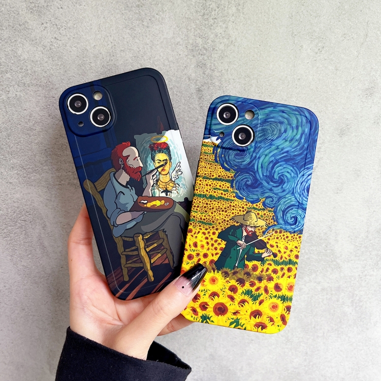 Oil Painting TPU Phone Case For iPhone 12(Sunflower) Oil Painting TPU Phone Case For iPhone 12(Sunflower)