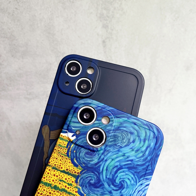 Oil Painting TPU Phone Case For iPhone 12(Sunflower) Oil Painting TPU Phone Case For iPhone 12(Sunflower)