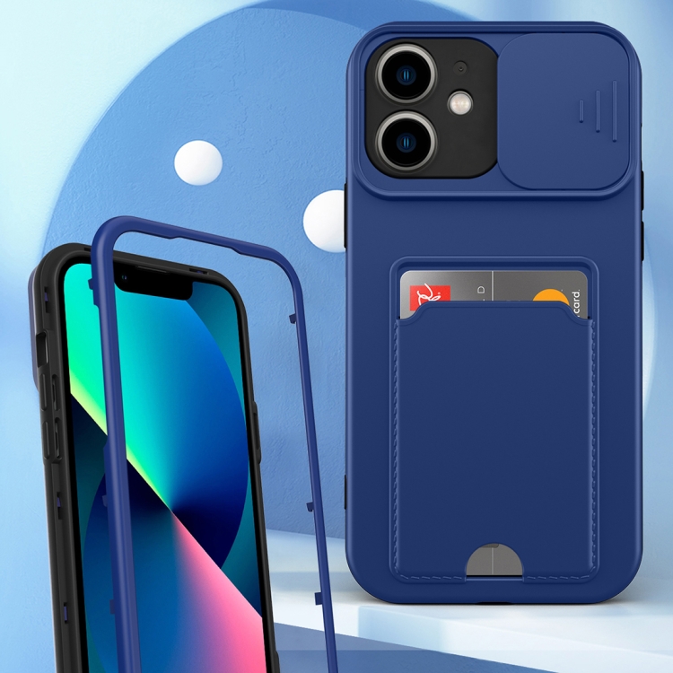 3 in 1 Sliding Camshield Card Phone Case For iPhone 12(Black + Dark Green) 3 in 1 Sliding Camshield Card Phone Case For iPhone 12(Black + Dark Green)