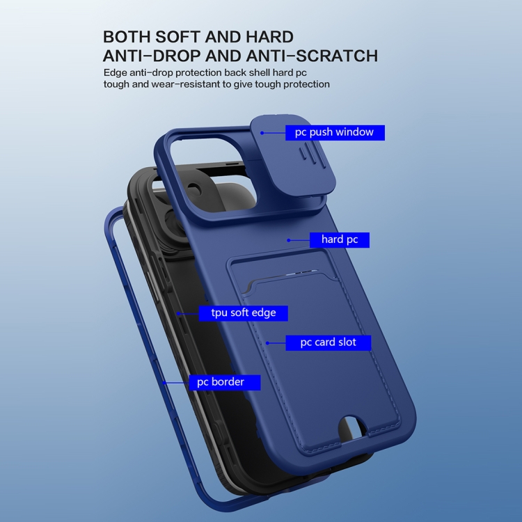 3 in 1 Sliding Camshield Card Phone Case For iPhone 12(Black + Dark Green) 3 in 1 Sliding Camshield Card Phone Case For iPhone 12(Black + Dark Green)