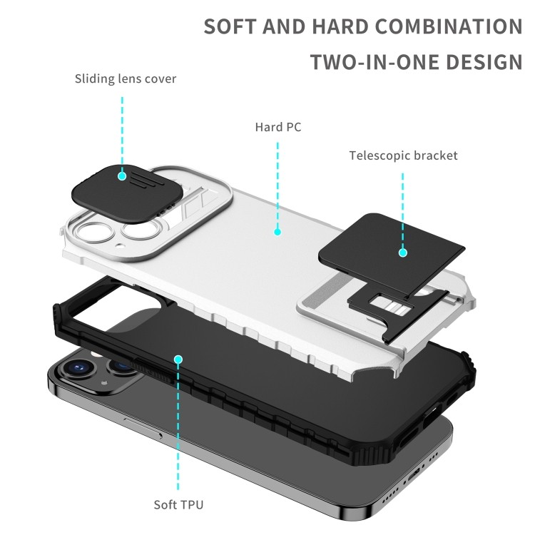 For Samsung Galaxy S22 Ultra 5G Stereoscopic Holder Sliding Camshield Phone Case(White) For Samsung Galaxy S22 Ultra 5G Stereoscopic Holder Sliding Camshield Phone Case(White)