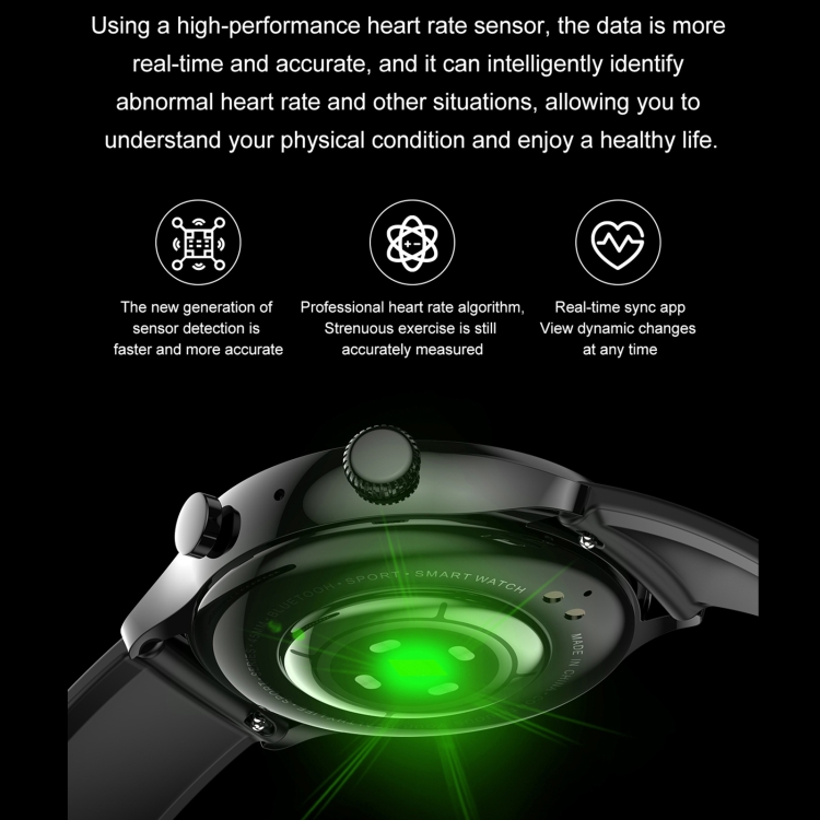 HK8PRO 1.36 pulgadas de cuero de pantalla AMOLED Reloj inteligente, soporte de la función NFC / Monitoreo de oxígeno de sangre (negro) - B3