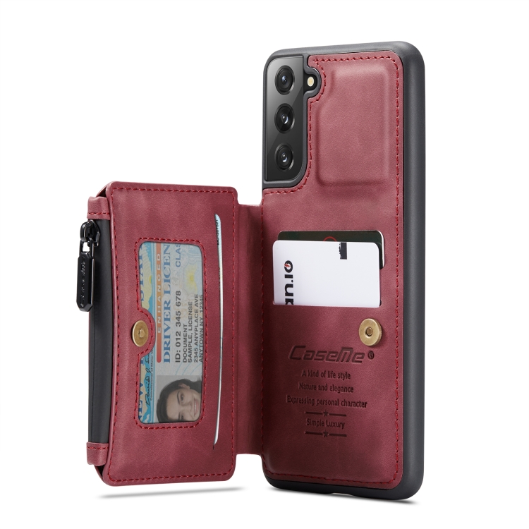 For Samsung Galaxy S22 CaseMe C20 Multifunctional Leather Phone Case(Dark Red) For Samsung Galaxy S22 CaseMe C20 Multifunctional Leather Phone Case(Dark Red)