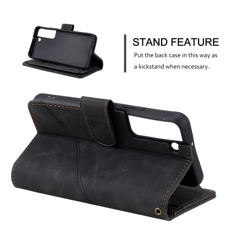 For Samsung Galaxy S22+ 5G Skin Feel Card Slot Leather Phone Case(Black) For Samsung Galaxy S22+ 5G Skin Feel Card Slot Leather Phone Case(Black)
