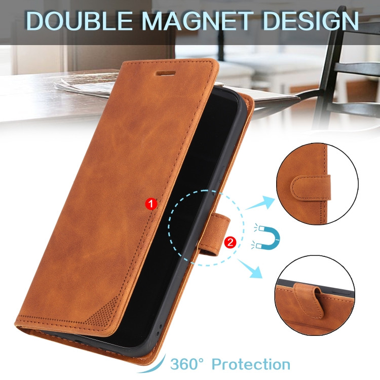 For Samsung Galaxy S22 Ultra 5G Skin Feel Anti-theft Brush Leather Phone Case(Brown) For Samsung Galaxy S22 Ultra 5G Skin Feel Anti-theft Brush Leather Phone Case(Brown)