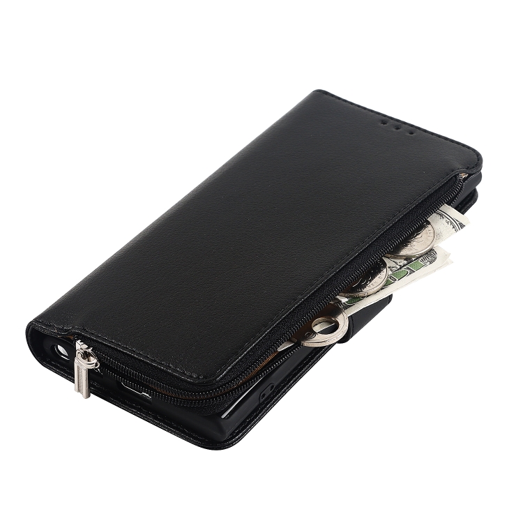For Samsung Galaxy S22 Ultra 5G Microfiber Zipper Horizontal Flip Leather Case(Black) For Samsung Galaxy S22 Ultra 5G Microfiber Zipper Horizontal Flip Leather Case(Black)
