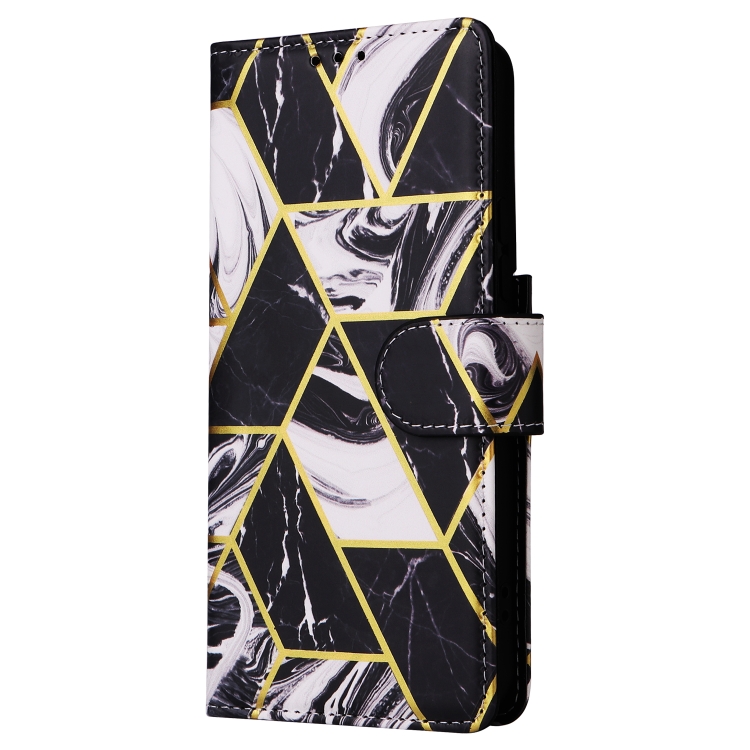 For Samsung Galaxy S22 5G Marble Bronzing Stitching Leather Phone Case(Black) For Samsung Galaxy S22 5G Marble Bronzing Stitching Leather Phone Case(Black)