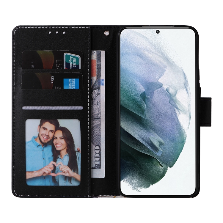 For Samsung Galaxy S22 5G Marble Bronzing Stitching Leather Phone Case(Black) For Samsung Galaxy S22 5G Marble Bronzing Stitching Leather Phone Case(Black)