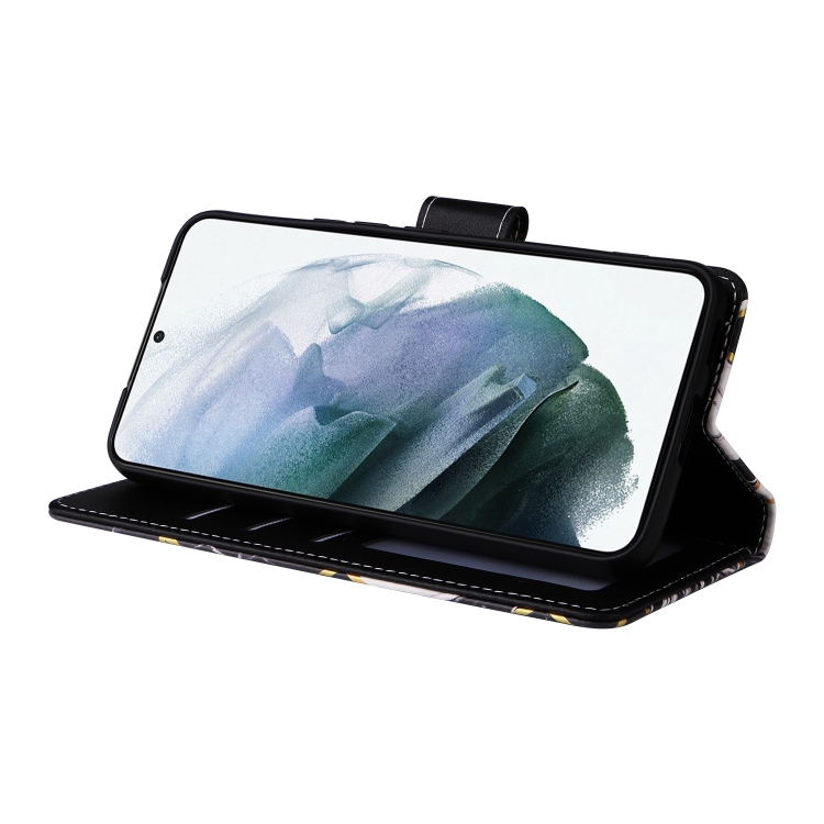 For Samsung Galaxy S22 5G Marble Bronzing Stitching Leather Phone Case(Black) For Samsung Galaxy S22 5G Marble Bronzing Stitching Leather Phone Case(Black)