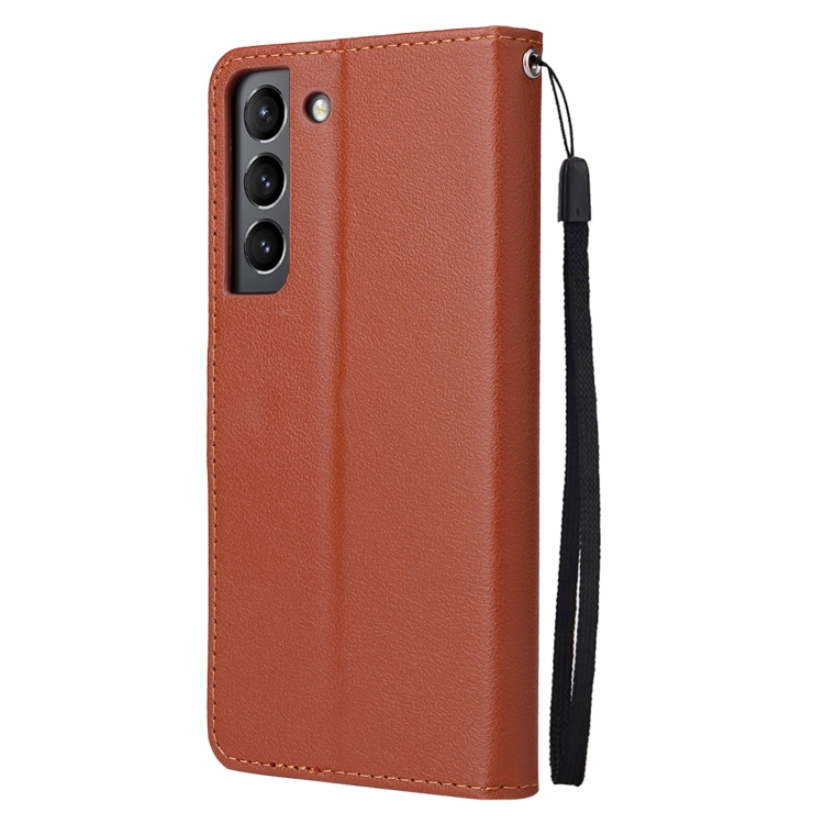 For Samsung Galaxy S22 5G 3 Card Slots Multifunctional Leather Phone Case(Brown) For Samsung Galaxy S22 5G 3 Card Slots Multifunctional Leather Phone Case(Brown)