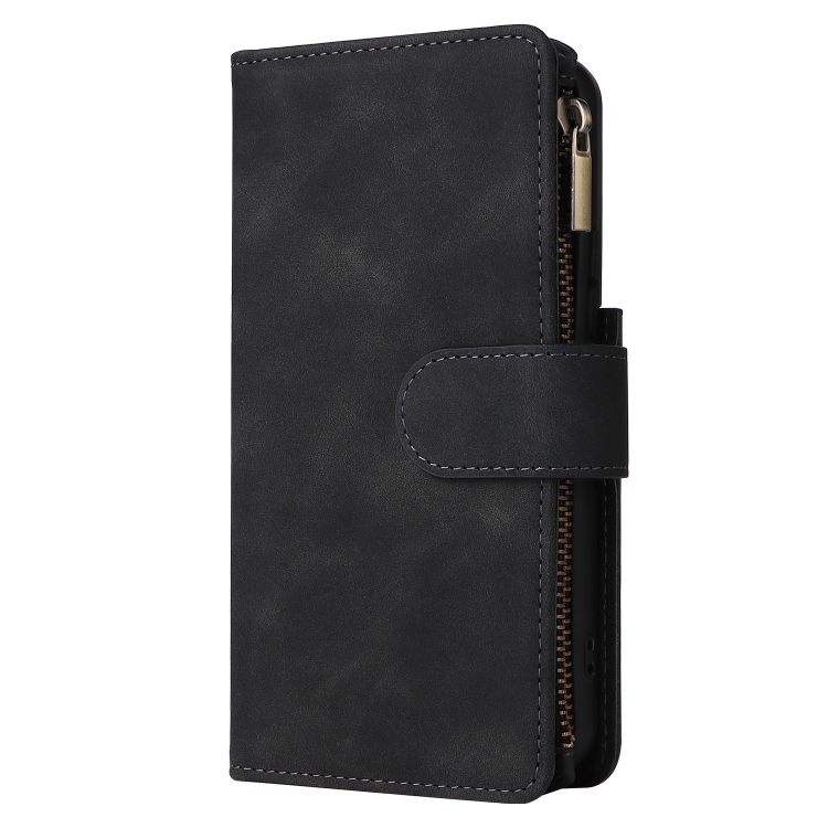 For Samsung Galaxy S22+ 5G Multifunctional Frosted Zipper Wallet Leather Phone Case(Black) For Samsung Galaxy S22+ 5G Multifunctional Frosted Zipper Wallet Leather Phone Case(Black)