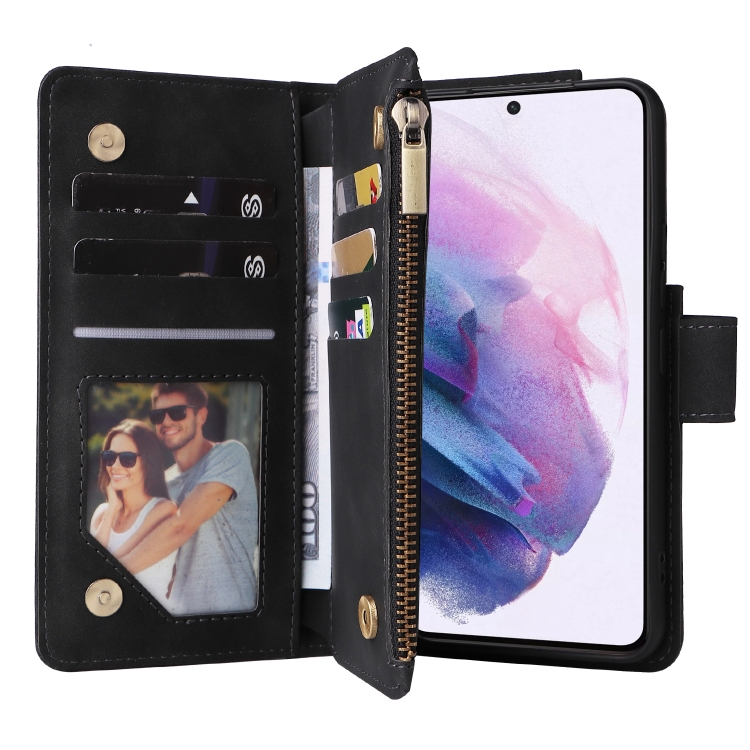 For Samsung Galaxy S22+ 5G Multifunctional Frosted Zipper Wallet Leather Phone Case(Black) For Samsung Galaxy S22+ 5G Multifunctional Frosted Zipper Wallet Leather Phone Case(Black)