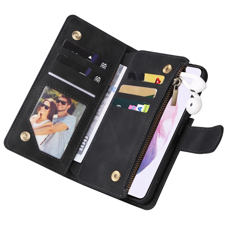 For Samsung Galaxy S22+ 5G Multifunctional Frosted Zipper Wallet Leather Phone Case(Black) For Samsung Galaxy S22+ 5G Multifunctional Frosted Zipper Wallet Leather Phone Case(Black)