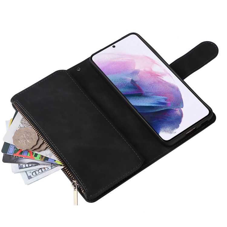 For Samsung Galaxy S22+ 5G Multifunctional Frosted Zipper Wallet Leather Phone Case(Black) For Samsung Galaxy S22+ 5G Multifunctional Frosted Zipper Wallet Leather Phone Case(Black)