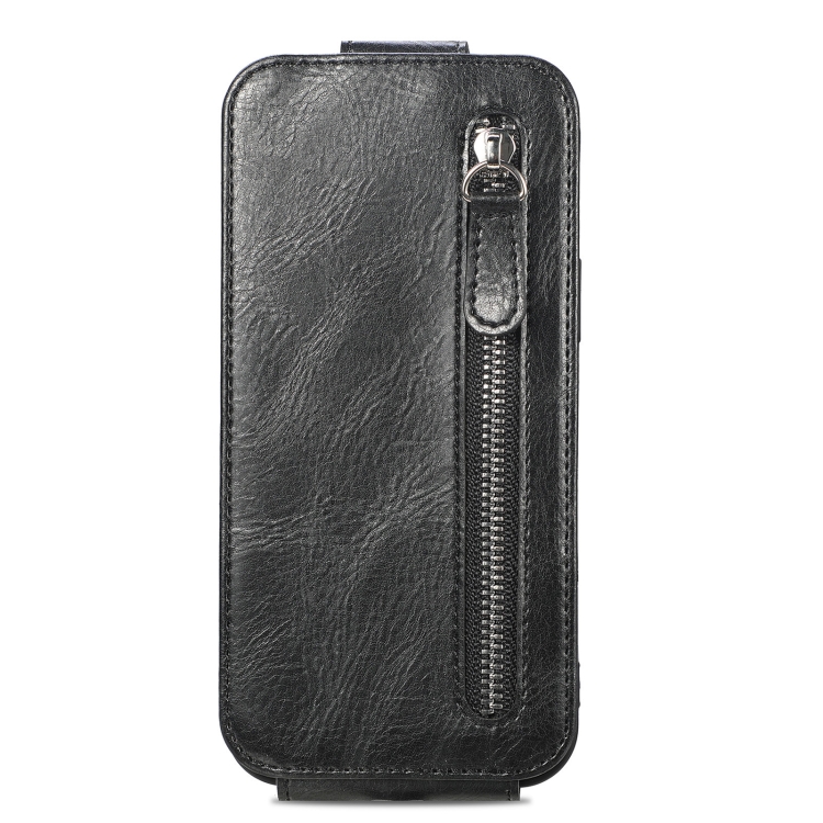 Zipper Wallet Vertical Flip Leather Phone Case For iPhone 11 Pro(Black)
