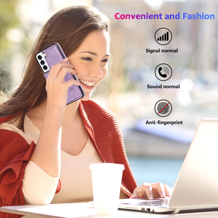 For Samsung Galaxy S22+ 5G Double Buckle Mandala PU+TPU Phone Case(Purple) For Samsung Galaxy S22+ 5G Double Buckle Mandala PU+TPU Phone Case(Purple)