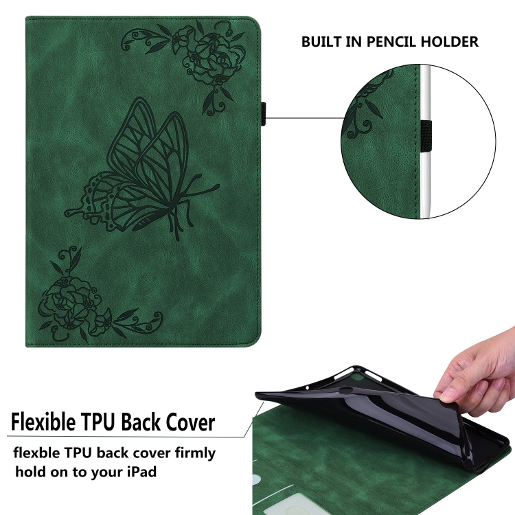 Butterfly Flower Embossed Leather Tablet Case For iPad 9.7 inch 2017 / 2018(Green) Butterfly Flower Embossed Leather Tablet Case For iPad 9.7 inch 2017 / 2018(Green)