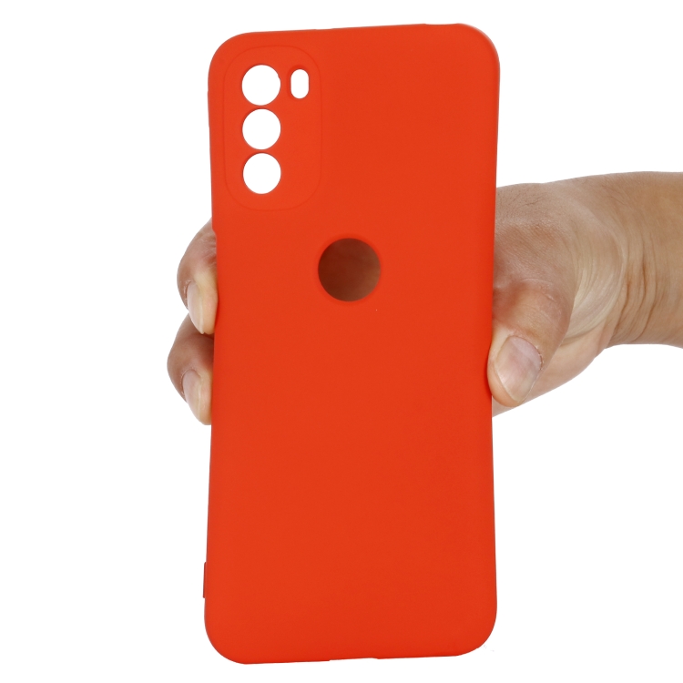For Motorola Moto G51 5G Pure Color Liquid Silicone Shockproof Full  Coverage Phone Case(Red)