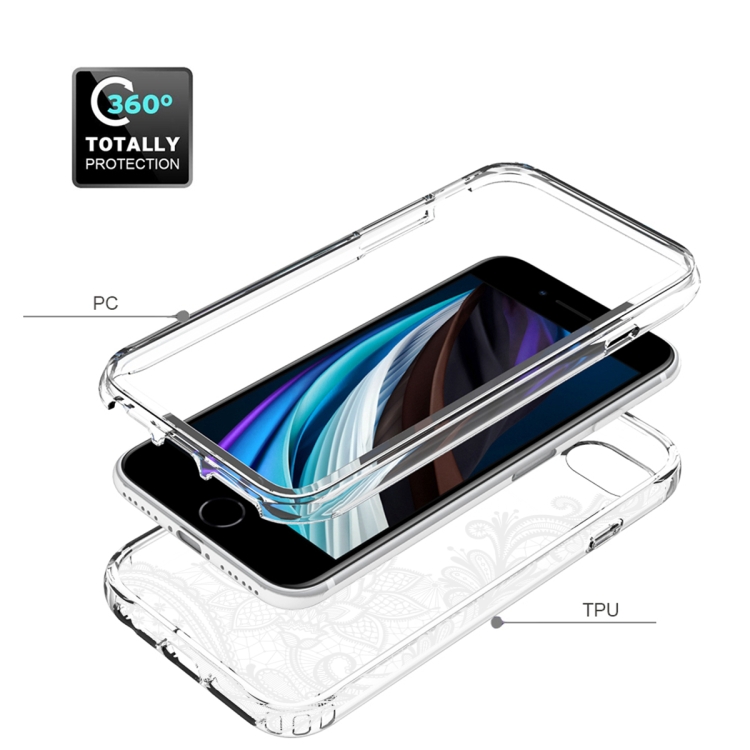 For iPhone SE 2022 / SE 2020 / 8 / 7 PC+TPU Transparent Painted Phone Case(White Flower) For iPhone SE 2022 / SE 2020 / 8 / 7 PC+TPU Transparent Painted Phone Case(White Flower)